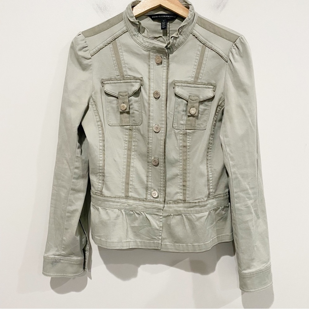WHBM Peplum Cargo Field Jacket Size 4